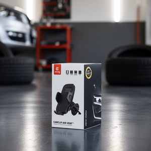 Crong Carclip Air Vent universaalne auto telefonihoidik ventilatsioonirestile, must