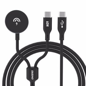 Dudao A12MaxC PD60W 2-in-1 Laadija jaoks Apple Watch / USB-C - must