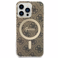 Set Guess GUBPP13LH4EACSW Ümbris+ Charger iPhone 13 Pro brown/brown hard ümbris 4G Print MagSafe
