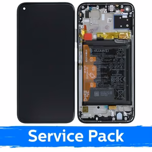 LCD ekraan ühilduv Huawei P40 Lite raamiga / Midnight Black / (Service Pack)
