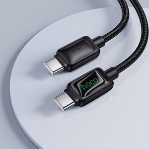 Kaabel koos LCD USB C to USB C Hoco 3A 60W 1,2 m U146 must