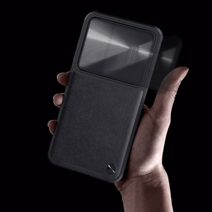Чехол Nillkin CamShield Leather S для Samsung Galaxy S23+ с защитой камеры чёрный