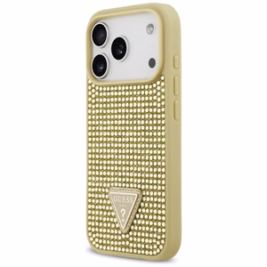 Guess Rhinestone Triangle Logo iPhone 17 Pro Ümbris - Kuldne