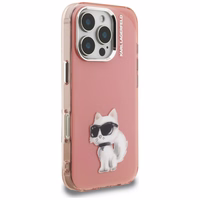 Karl Lagerfeld IML Aquarelle Choupette & Logo iPhone 16 Pro Ümbris - roosa