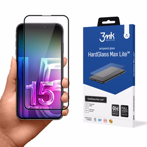 Karastatud klaas 3mk Hard Glass Max Lite Apple iPhone 15 Plus must