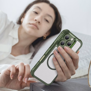Силиконовый чехол Leading Series MagSafe для iPhone 16 Pro - зелёный