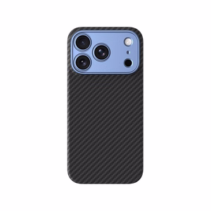 AmazingThing Titan Max Lens ümbris mudelile iPhone 18 Pro, aramiidkiust, kaamerakaitsega, ühildub MagSafe'iga – värv: sinine