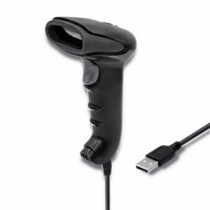 Qoltec 50866 – juhtmega 1D CCD-vöötkoodiskanner, USB, must