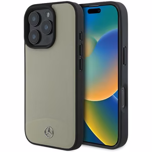 Mercedes MB Textured and Plain Leather MagSafe ümbris jaoks iPhone 16 Pro Max - beige
