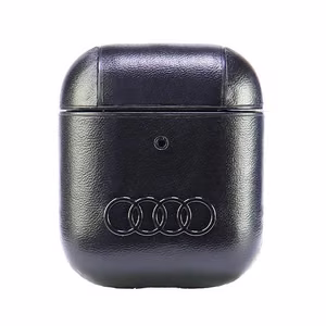 Audi Leather Big Logo Ümbris jaoks AirPods 1 / 2 - must