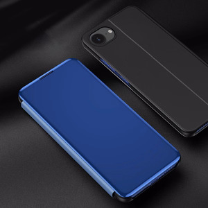 Clear View Ümbris jaoks iPhone 16e Flip Cover - sinine
