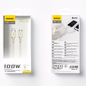 Dudao L7SF кабель 2 в 1 USB-C - USB-C Lightning 100W 1.2м - бежевый