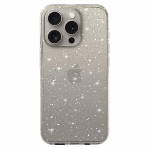 Crystal Glitter Ümbris jaoks Iphone 15 Pro Hõbedane