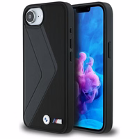 BMW Oversized Stripes MagSafe ümbris jaoks iPhone 16e - must