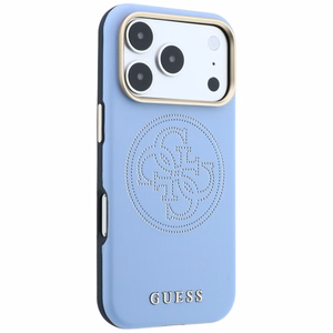 Guess Perforated 4G Gold Logo MagSafe ümbris mudelile iPhone 18 Pro / 17 Pro – värv: helesinine