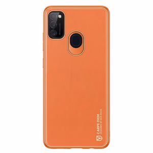 Dux Ducis Yolo elegantne pehme TPU-st ja PU nahast valmistatud ümbris Samsung Galaxy M30s oranžile mudelile