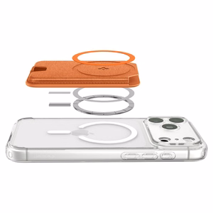 Spigen Valentinus MagFit+ MagSafe magnetiline telefoni kaarditasku – oranž