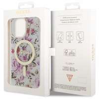Guess GUHMP14XHCFWST iPhone 14 Pro Max 6.7" läbipaistev hardcase Flower MagSafe