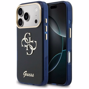 Guess IML 4G Script Metal ümbris for iPhone 17 Pro Max - sinine
