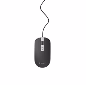 Optiline USB hiir must/hõbedane Gembird