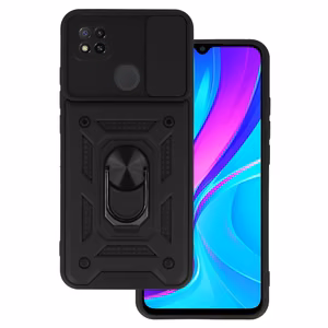 Slide Camera Armor Ümbris jaoks Xiaomi Redmi 9C Must