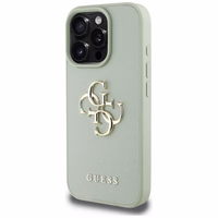 Guess Grained Big 4G Logo Small Classic Logo ümbris jaoks iPhone 16 Pro Max - roheline