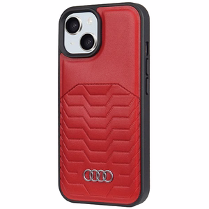 Audi Synthetic Leather Ümbris with MagSafe jaoks iPhone 15 Plus / 14 Plus - punane