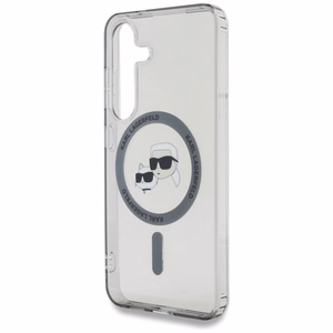 Karl Lagerfeld Button Karl & Choupette Heads Printed Logo MagSafe Samsung Galaxy S25 ümbris must