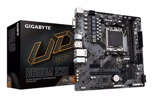 GIGABYTE B650M S2H emaplaat - AMD Ryzen 9000 Series CPUs, 5+2+2 Phases VRM, up to 6400MHz DDR5 (OC), 1xPCIe 4.0 M.2, GbE LAN, USB 3.2 Gen 1