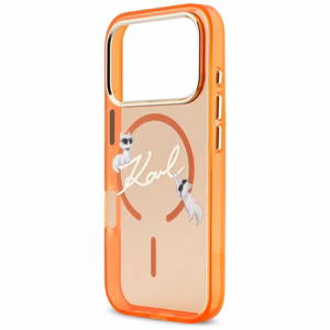Karl Lagerfeld IML Choupettes Karl Script Logo MagSafe Ümbris for iPhone 17 Pro Max - oranž