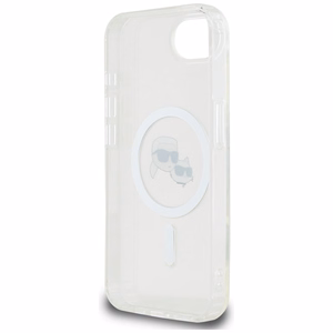 KARL LAGERFELD ümbris jaoks IPHONE 16e (SE 4 2025) compatible with MagSafe KLHMPSE4HLSKCH (IML Metal KC Heads) valge