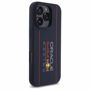 RED BULL ümbris IPHONE 16 Pro jaoks, ühildub MagSafe'iga, RBHMP16L24SIOLRV (silikoon, suur vertikaalne logo), tumesinine