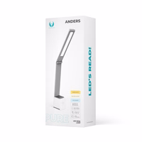 Desk LED Lamp 5W foldable PURE FLB-110 ANDERS valge-hall Forever Light