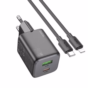 Phone Laadija USB A + USB C QC PD 3A 20W + Kaabel USB C to Lightning N41 must