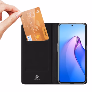 Dux Ducis Skin Pro ümbris Oppo Reno 8 Pro flip cover kaardi rahakoti stend must