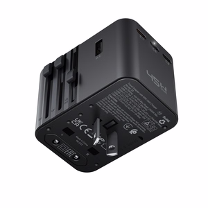 Acefast Z8 GaN 45W Travel Adapter 3x USB-C + 2x USB-A Travel Wall Charger with 2500W AC Socket - Black