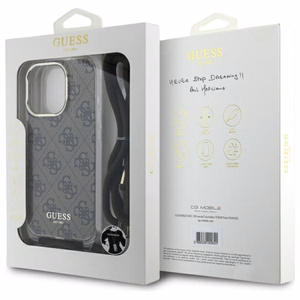 Guess Crossbody Cord 4G Print Ümbris jaoks iPhone 16 Pro Max - Brown