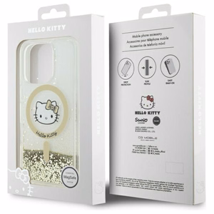 Hello Kitty Liquid Glitter Fever MagSafe iPhone 16 Pro Ümbris - Kuldne