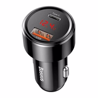 Car charger Baseus Magic Series whit LED display dual quick charging 45W Must CCMLC20C-01