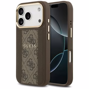 GUESS ümbris jaoks IPHONE 17 Pro compatible with MagSafe GUHMP17LPG4SEMCW (PU W/ 4G Stripe) brown