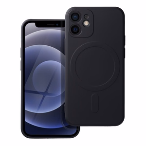 Чехол для iPhone 12 Mini силиконовый Mag Cover совместимый с MagSafe чёрный