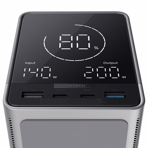 Cuktech Powerbank 300W 40000mAh traadita laadimisega 2x USB-C + 2x USB-A - must