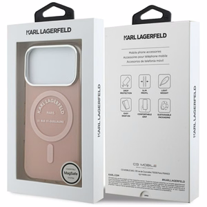 Karl Lagerfeld IML Karl RSG Logo MagSafe Ümbris jaoks iPhone 17 Pro - Roosa