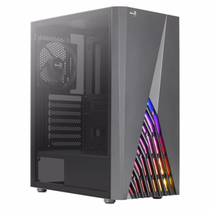 Aerocool DELTABKV1 ATX arvutikorpus RGB esikülg, täiskülje aken ja 12 cm ventilaator, must