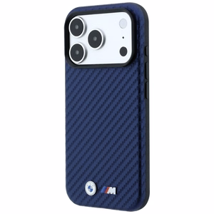 BMW M Carbon Metal Logo MagSafe ümbris mudelile iPhone 17 Pro / 18 Pro – tumesinine