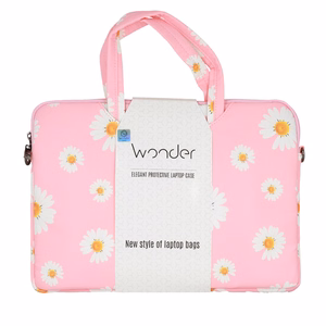 Wonder Сумка-портфель для ноутбука 13-14 дюймов розовая с ромашками