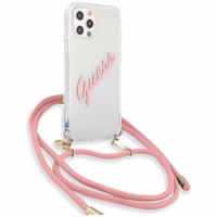 Guess Script Vintage iPhone 12 Pro Max 6.7" ümbris - roosa