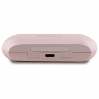 Guess Elongated Metalic Printed Logo Bluetooth TWS Kõrvaklapid + Docking Station - Roosa