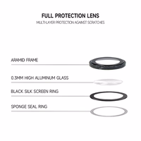 Tempered glass Tel Protect 3D Lens Aramid Series on camera jaoks Samsung Galaxy S25 (lens 3 pieces)