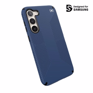Speck Presidio2 Grip ümbris seadmele Samsung Galaxy S23+, libisemiskindla haardega, Coastal Blue / Black mustriga